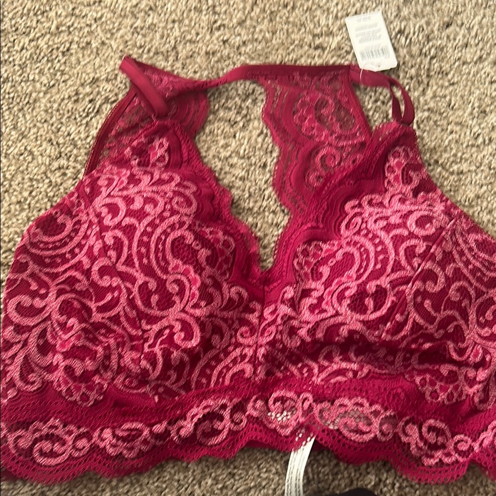 NWT- SOMA Lace Bralette in Red